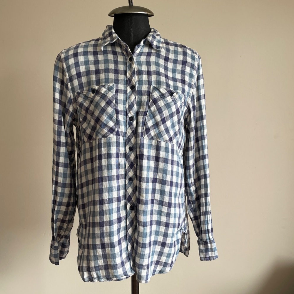 Denim and Supply linen blend plaid flannel shirt size medium